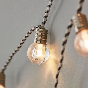 Bulb String Lights w/Black Cord