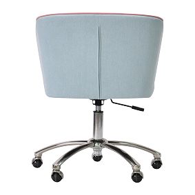 Denim with Piping Wingback Swivel Desk Chair