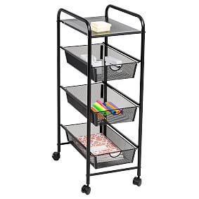 Metal 3-Drawer Rolling Storage Cart on Wheels
