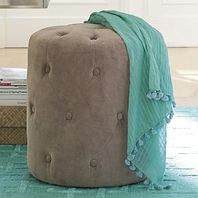 Velvet Tufted Stool
