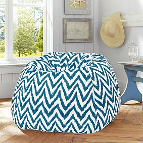 Large Dark Pool Tie-Dye Chevron Beanbag