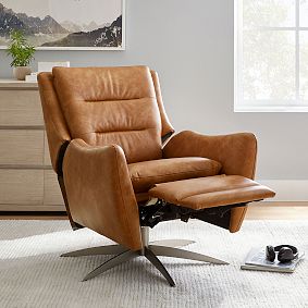 Faux Leather Caramel Lennon Lounge Recliner Chair