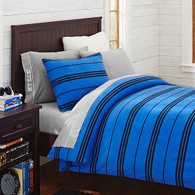 Fleece Duvet Cover,  Stripe Navy