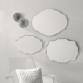 Frameless Mini Mirrors, Set of 3