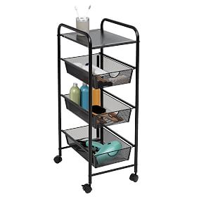 Metal 3-Drawer Rolling Storage Cart on Wheels