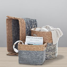 Color Block Braided Bins