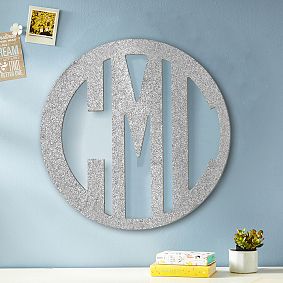 Glitter Wooden Cut-Out Block Monogram