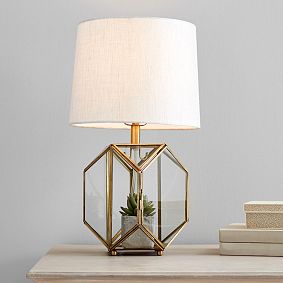 Metal and Glass Display Table Lamp