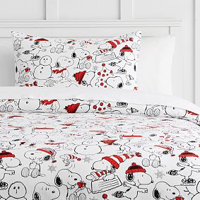 Peanuts® Holiday Organic Flannel Duvet Cover