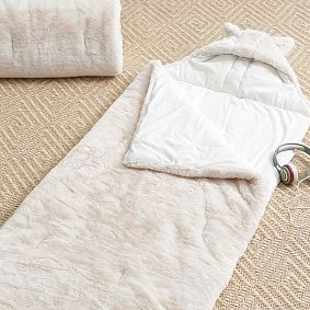 Faux Fur Sleeping Bag W/ Hood, Polar Bear