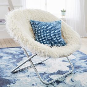 Ivory Furlicious Faux-Fur Hang-A-Round Chair