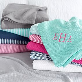 PBteen Classic Stripe Cotton Blanket