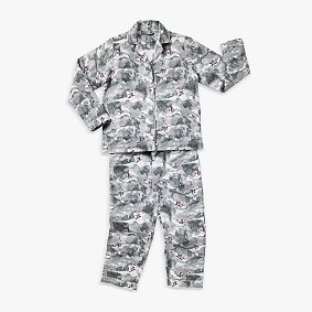 Snowboarding Santa Classic Long Flannel Pajama