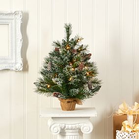 Frosted Tabletop Faux Pine Christmas Tree - 2'