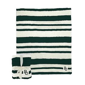College Cable-Knit Stripe Throw
