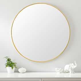 Metal Framed Round Mirror (36&quot;)