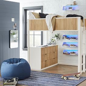 Large Twill Washed Navy Bean Bag Chair