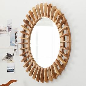 Blaine Wooden Slat Framed Mirror (30&quot;)