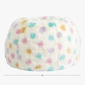 Large Lots-A-Dots Faux-Fur Bean Bag Chair