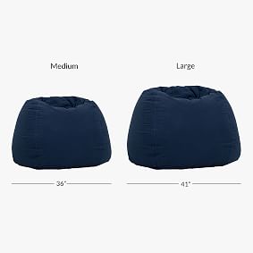 Large Twill Washed Navy Bean Bag Chair