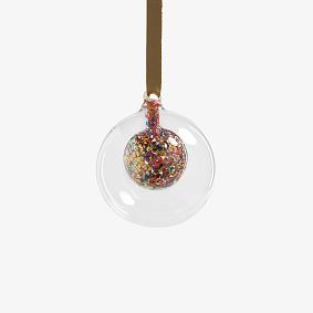 Double Glass Sequin Ball Ornament Set