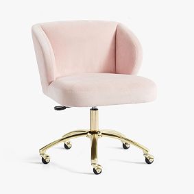 Open Box: Wingback Swivel Desk Chair - Performance Everyday Velvet Rose