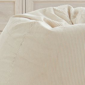 Large Corduroy Ivory Bean Bag Chair Slipcover Only