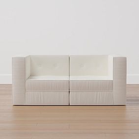 Piped Cushy Loveseat Set with Storage (65")