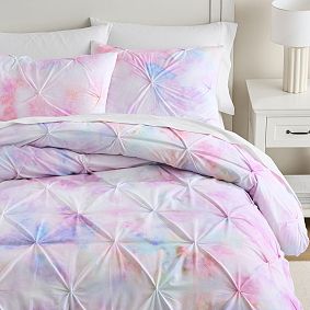Tie-Dye Pintuck Organic Duvet Cover