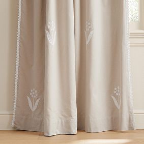 Embroidered Floral Blackout Curtain
