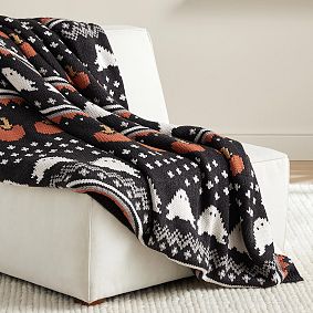 Gus the Ghost Knit Jacquard Sherpa Throw