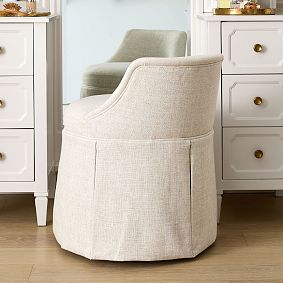Kennedy Pleated Swivel Vanity Stool