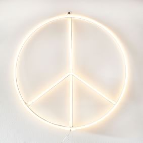Open Box:  Mini Peace Sign Neon Light