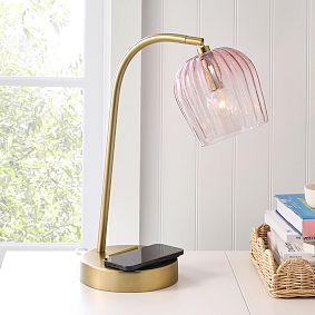 Ombre Pink Glass Desk Lamp