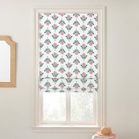 Roller Rabbit Rose Printed Roman Shade
