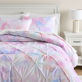 Tie-Dye Pintuck Organic Duvet Cover