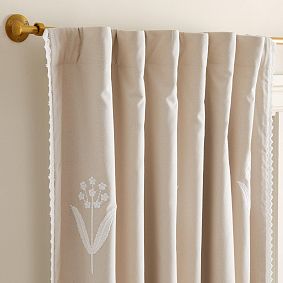 Embroidered Floral Blackout Curtain