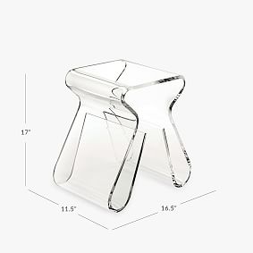 Acrylic Side Table w/ Storage (16.5")