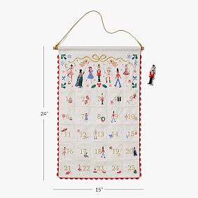 Rifle Paper Co. Nutcracker Embroidered Hanging Advent Calendar