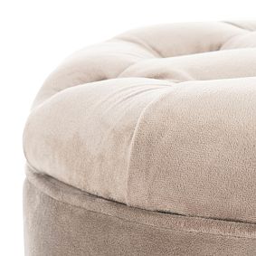 Round Tufted Storage Ottoman