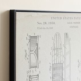 Surfboard Patent Framed Art