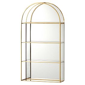 Gold Arched Curio Wall Cabinet