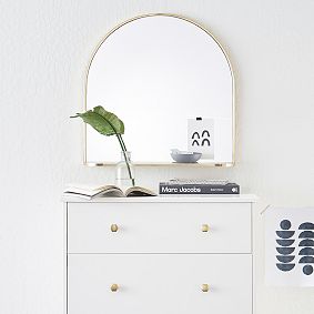 Half Round Mirror with Ledge