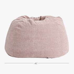 Large west elm x pbt Distressed Velvet Light Pink Bean Bag Chair Slipcover