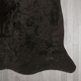 Solid Black Cow Hide Rug