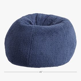 Large Cozy Sherpa Indigo Beanbag Chair