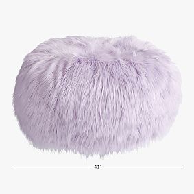 Large Himalayan Faux-Fur Dusty Lavender Bean Bag Chair