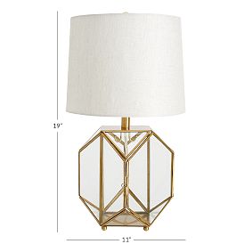 Metal and Glass Display Table Lamp