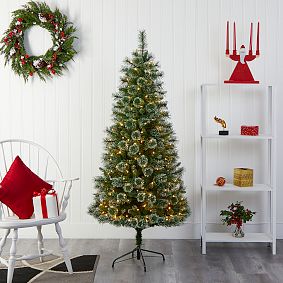 Wisconsin Snow Tip Slim Pine Faux Christmas Tree