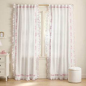 LoveShackFancy Bows Border Light-Filtering Curtain